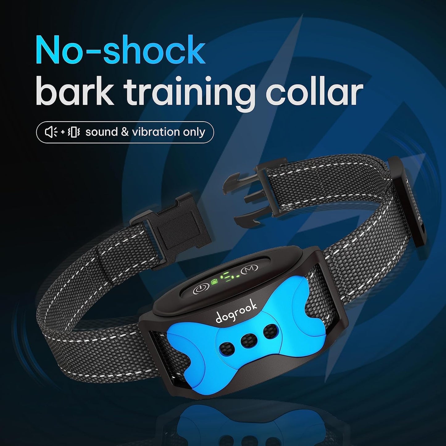 Dog Bark Collar | Smart Collar for Dog Training | Beep & Vibration | Rechargeable & Waterproof | No Shock Collar for Dogs | anti Bark Collar for Large Dog, Medium Dog, Small Dog | 12-110 Lbs
