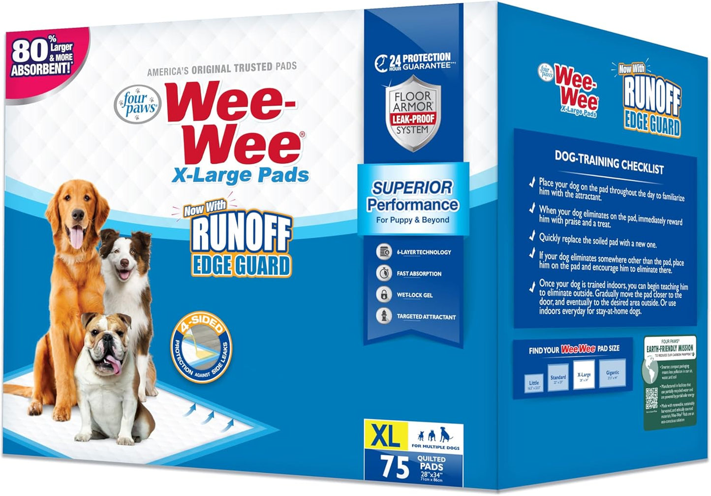 100524768 75-Count Wee-Wee Dog Training Pads, X-Large