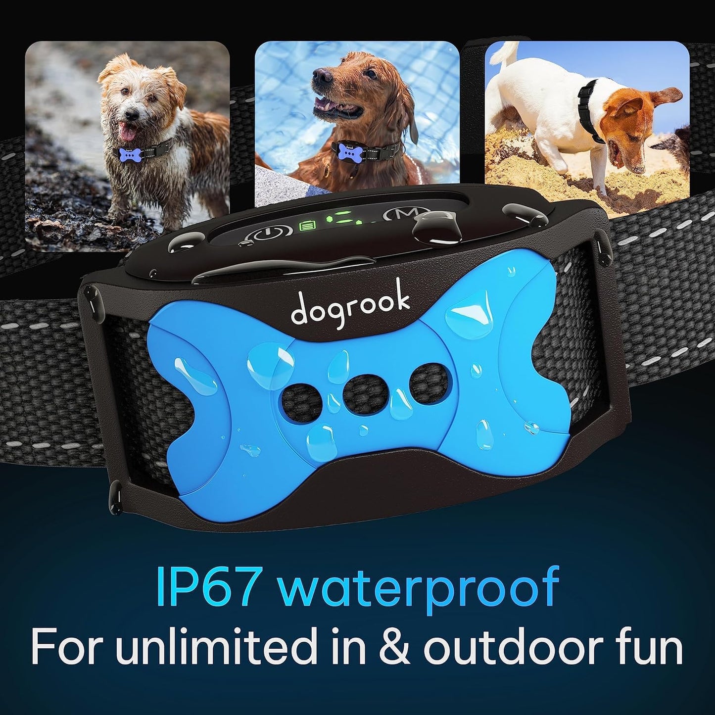 Dog Bark Collar | Smart Collar for Dog Training | Beep & Vibration | Rechargeable & Waterproof | No Shock Collar for Dogs | anti Bark Collar for Large Dog, Medium Dog, Small Dog | 12-110 Lbs