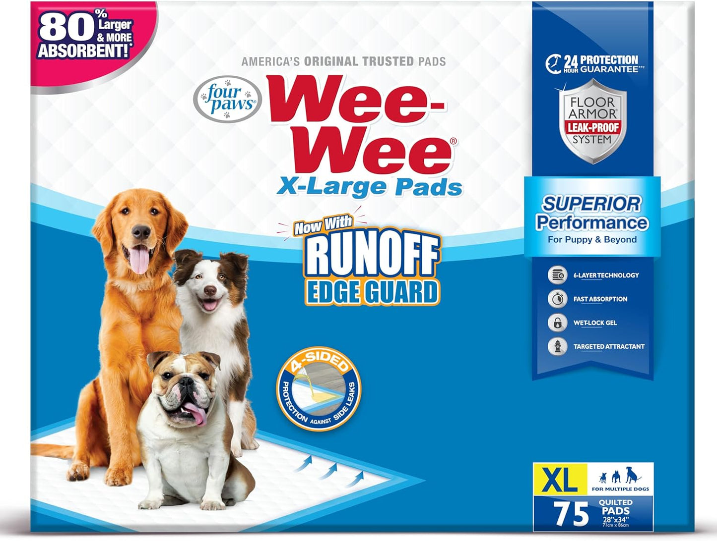100524768 75-Count Wee-Wee Dog Training Pads, X-Large