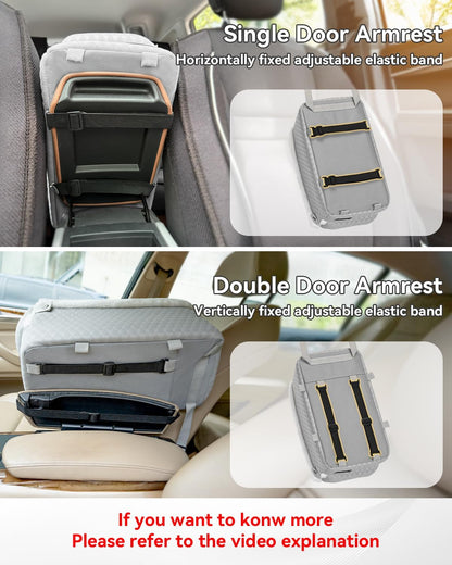Dog Car Seats for Small Dogs with Safe Protection Hooks, Small Dog Car Seat with Upgraded Safety Tethers, Washable Cushion, Center Console Dog Car Seat (Light Grey)