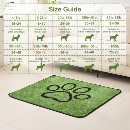 Washable Pee Pads for Dogs, 2 Pack Super Absorbent Reusable Puppy Pads with Green Long Wool for Potty Training, Floor, Couch, Bed, and Crate,18"X 24"