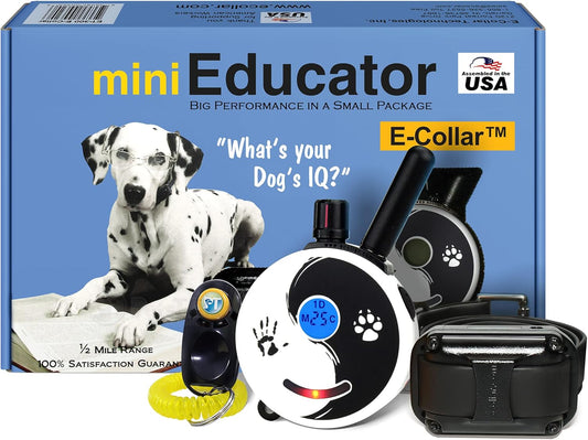 E-Collar - ET-300ZEN - 1/2 Mile Remote Waterproof Trainer Mini  - Static, Vibration and Sound Stimulation Collar with Petstek Dog Training Clicker