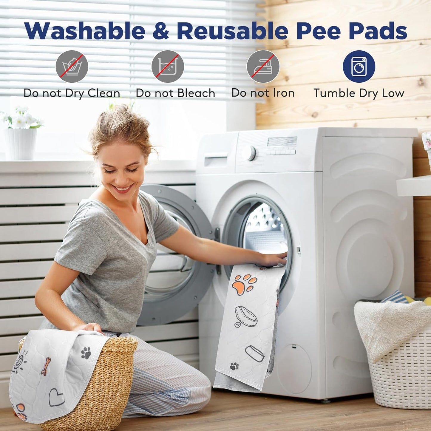 Washable Pee Pads for Dogs, 2 Pack Large 36"X41" Super Absorbent Reusable Dog Training Pads, 100% Waterproof Non-Slip Puppy Pads Whelping Dog Playpen Indoor Dog Pads Mat Pet Supplies