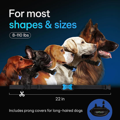 Dog Bark Collar | Smart Collar for Dog Training | Beep & Vibration | Rechargeable & Waterproof | No Shock Collar for Dogs | anti Bark Collar for Large Dog, Medium Dog, Small Dog | 12-110 Lbs